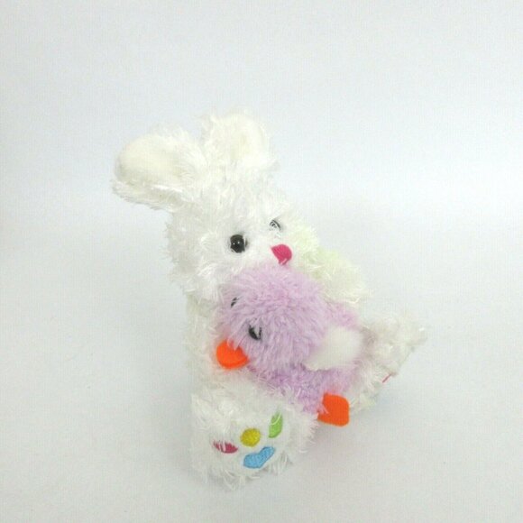 Fiesta EASTER BUNNY RABBIT 7" Tall White Plush with Purple Baby Chick Jelly Bean - Picture 8 of 8